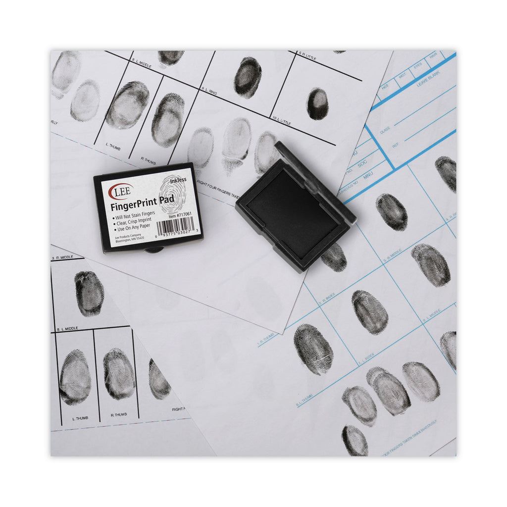Inkless Fingerprint Pad, 2.25" x 1.75", Black - 