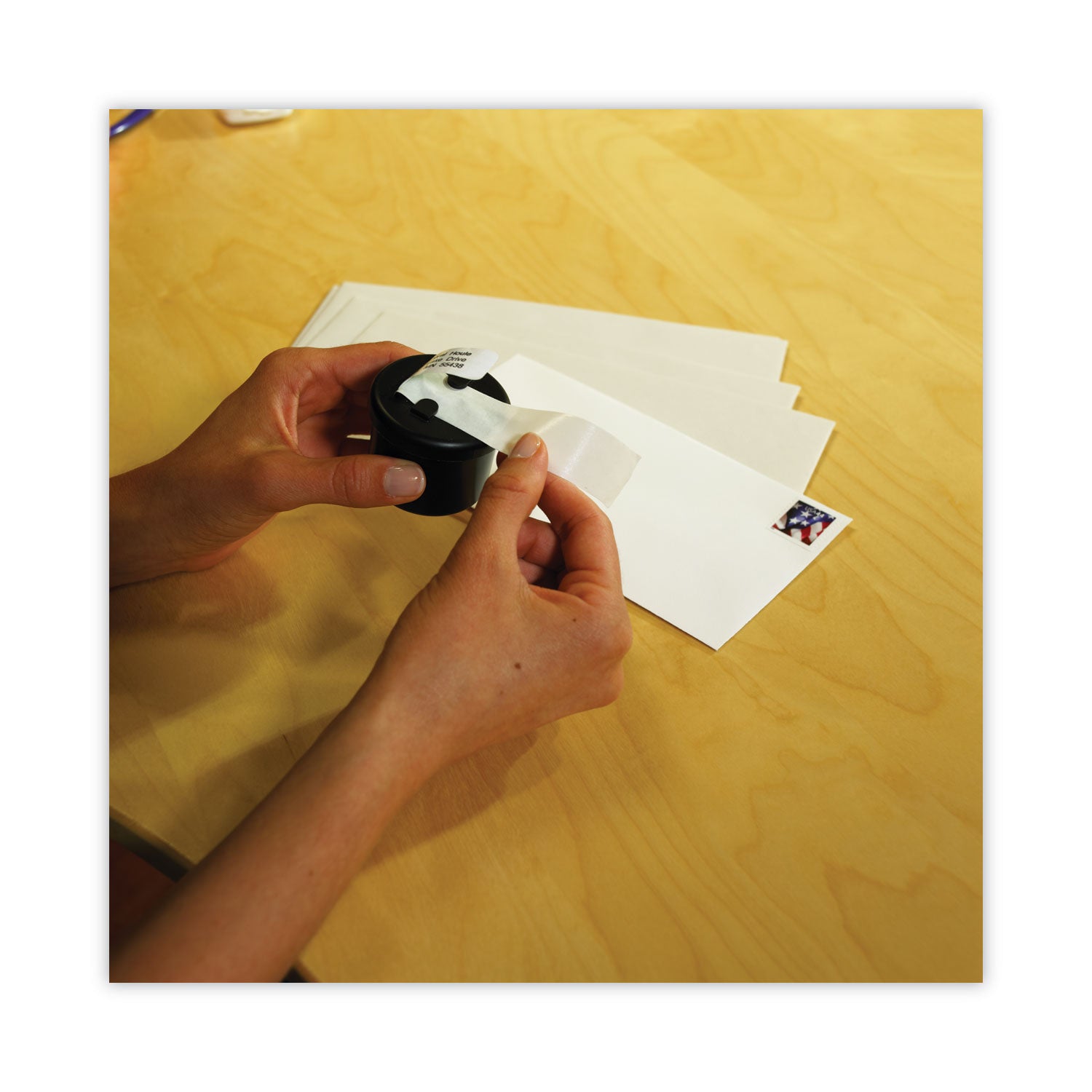 Ultimate Stamp Dispenser, One 100 Count Roll, Black, Plastic, 2" Diameter x 1.69"h - 