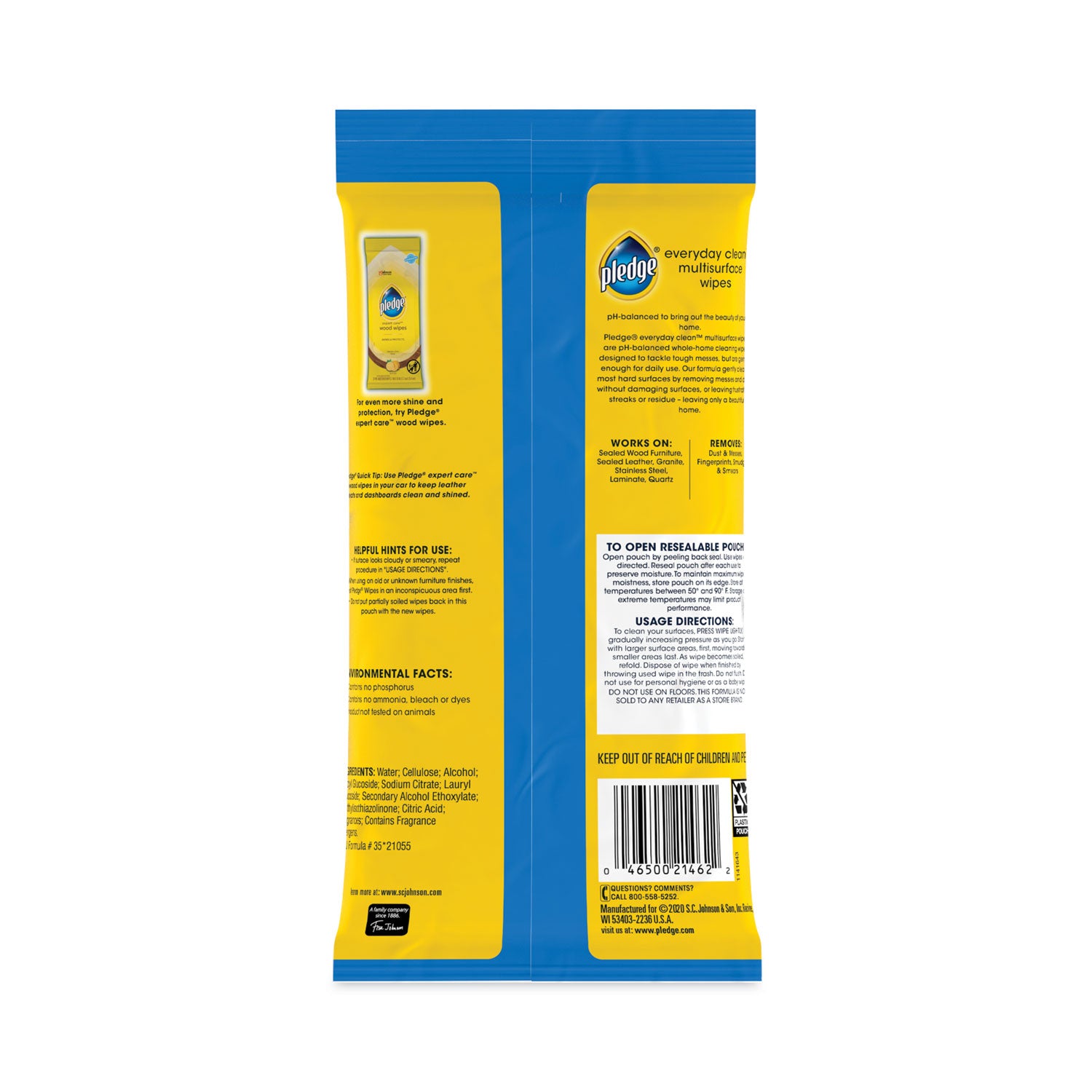 Multi-Surface Cleaner Wet Wipes, Cloth, 7 x 10, Fresh Citrus, White, 25 Wipes