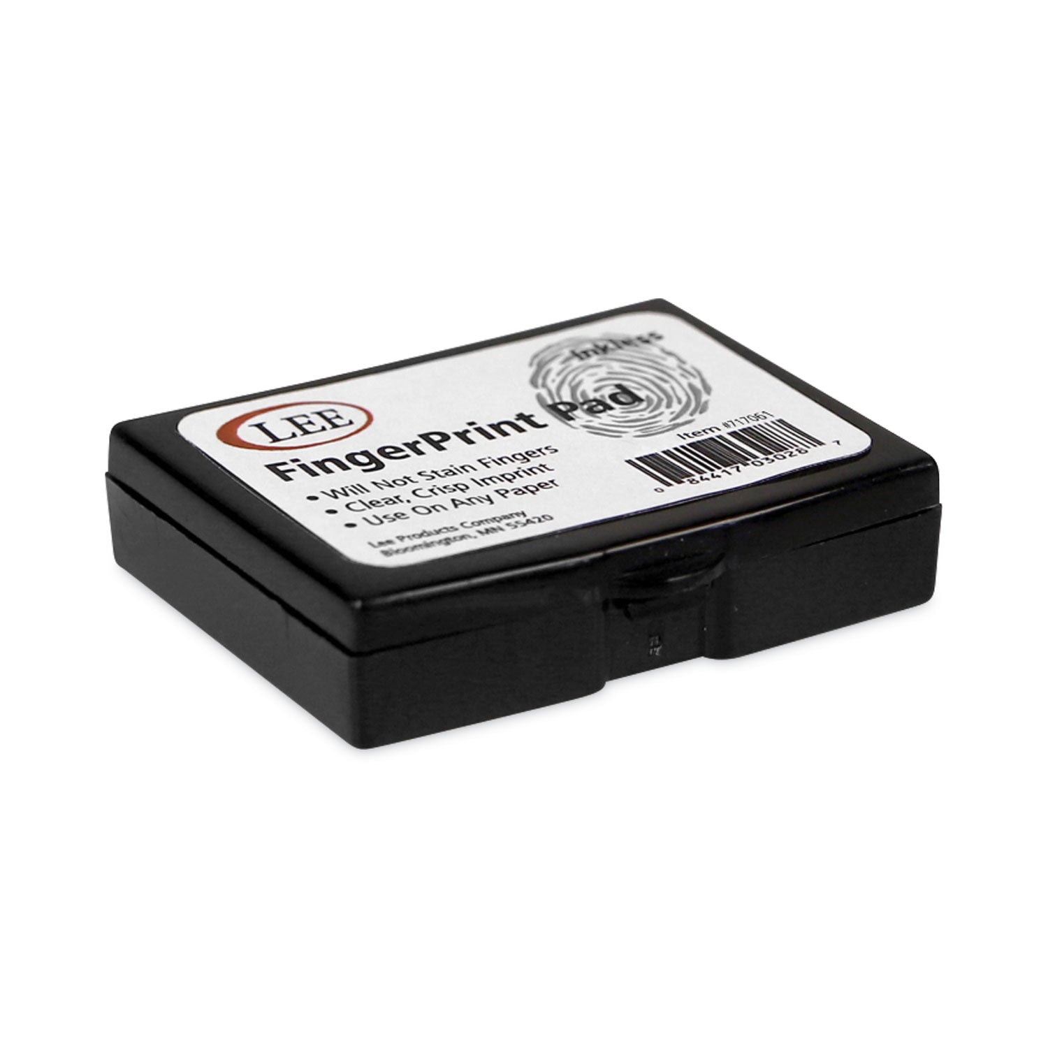 Inkless Fingerprint Pad, 2.25" x 1.75", Black - 