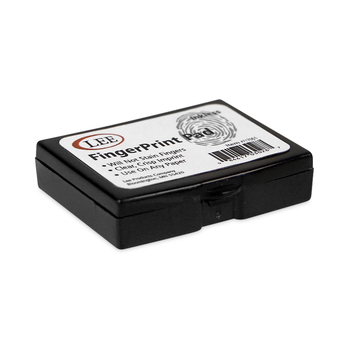 Inkless Fingerprint Pad, 2.25" x 1.75", Black