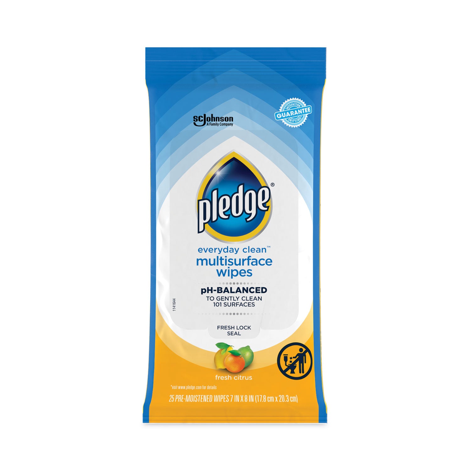 Multi-Surface Cleaner Wet Wipes, Cloth, 7 x 10, Fresh Citrus, White, 25/Pack, 12 Packs/Carton - 5