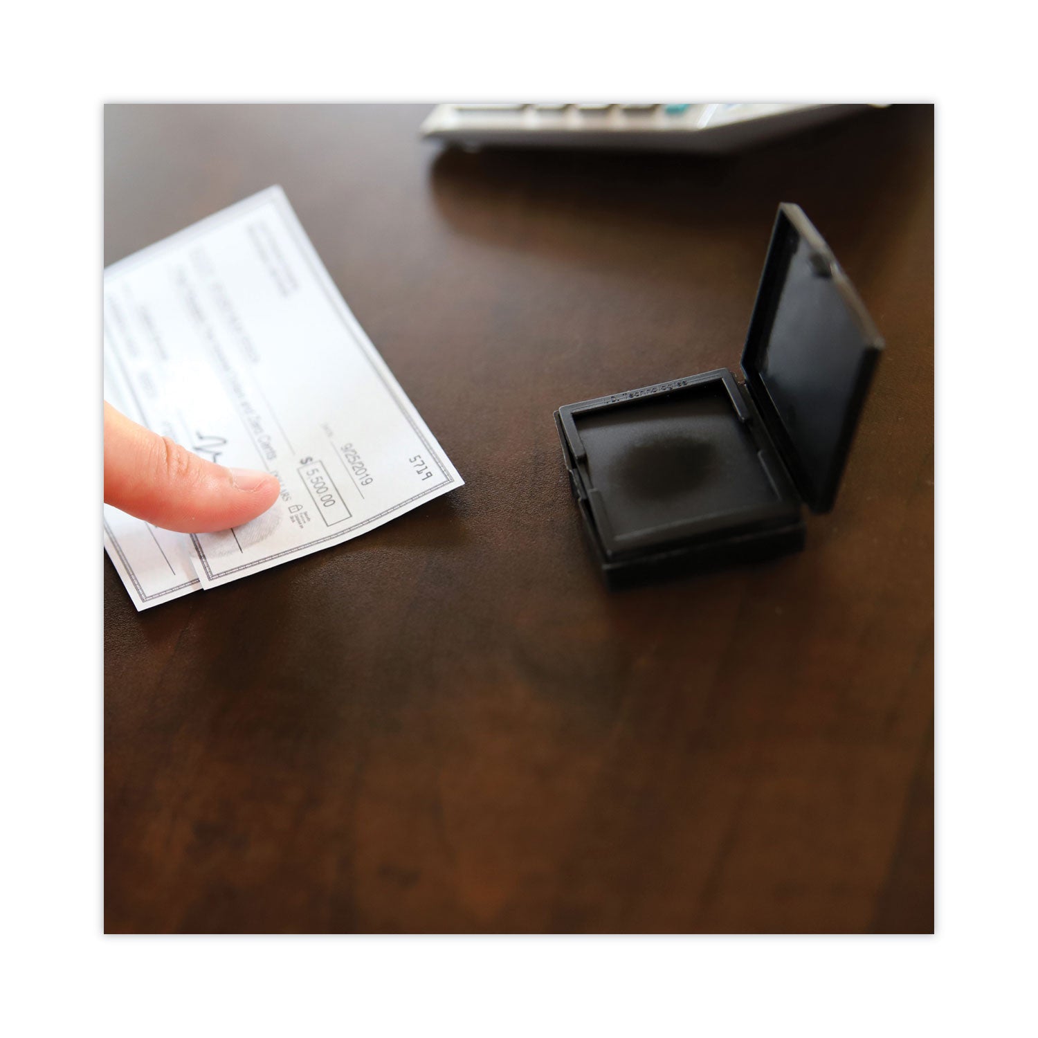 Inkless Fingerprint Pad, 2.25" x 1.75", Black - 