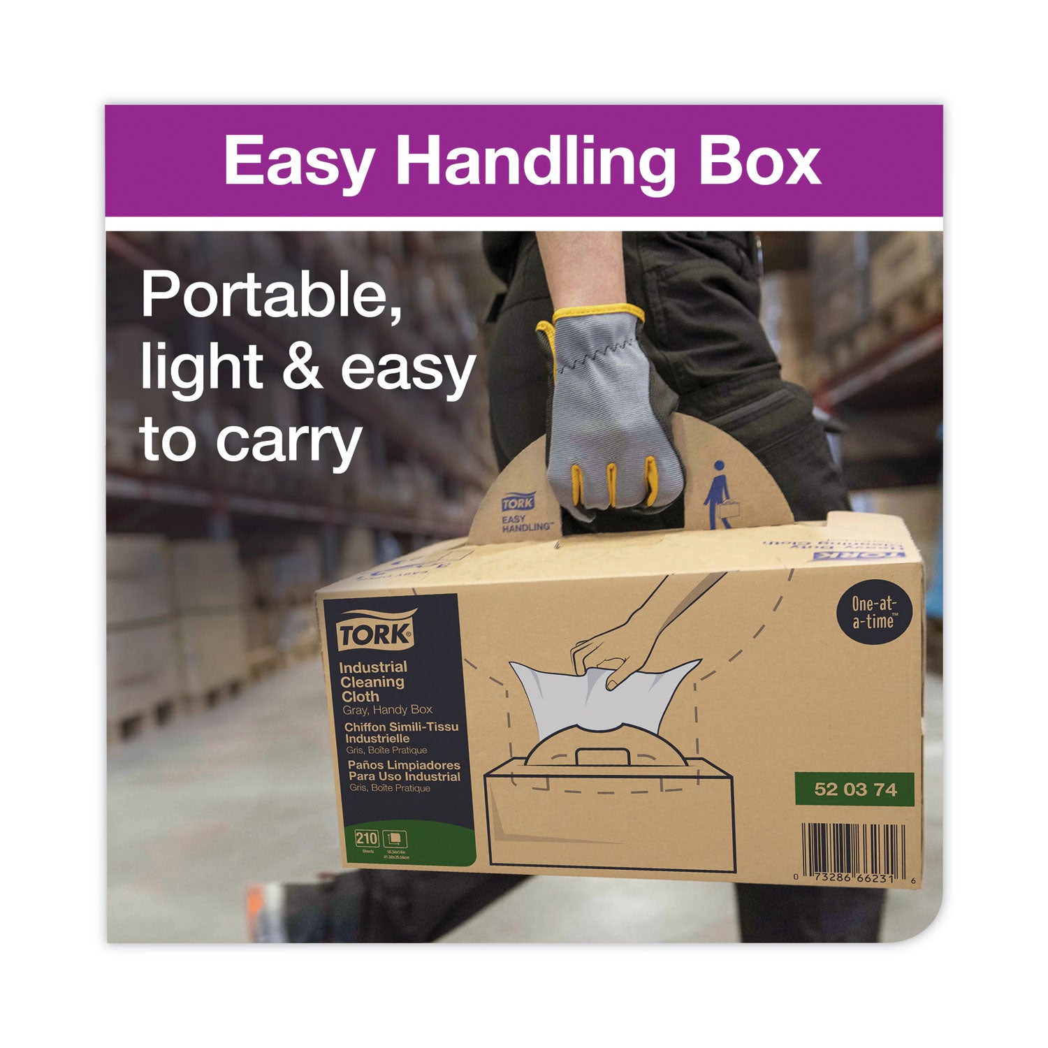 Industrial Cleaning Cloths, 1-Ply, 16.34 x 14, Gray, 210 Wipes/Box