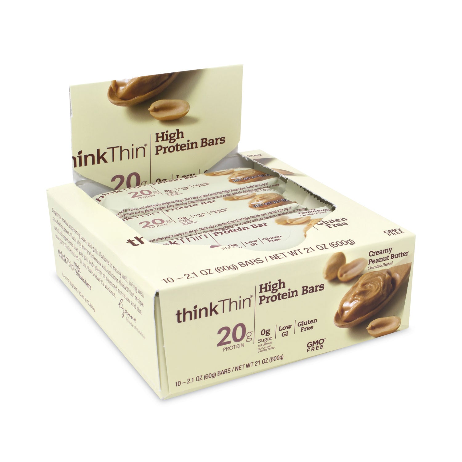 High Protein Bars, Creamy Peanut Butter, 2.1 oz Bar, 10 Bars/Carton, Ships in 1-3 Business Days