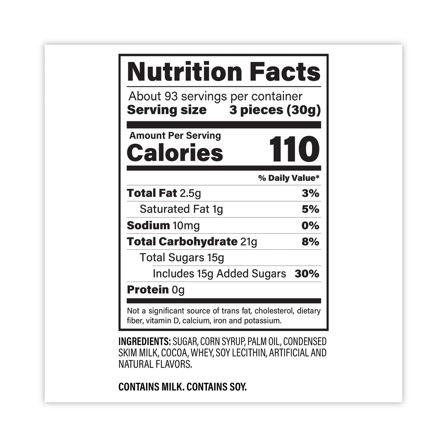 Tub, Approximately 280 Individually Wrapped Rolls, 6.75 lb Tub, Ships in 1-3 Business Days
