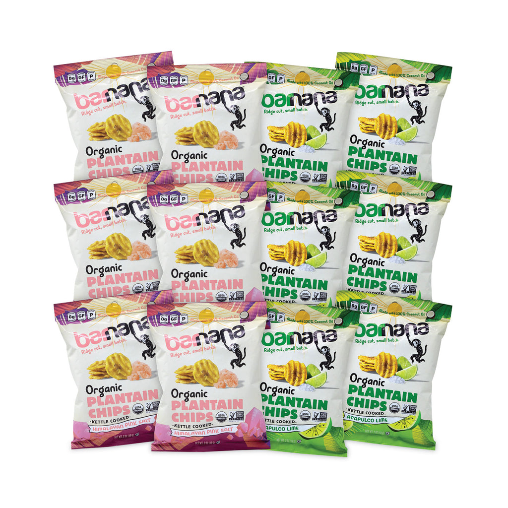 Plantain Chip Variety Pack, 2 oz Bag, 12/Pack, Ships in 1-3 Business Days