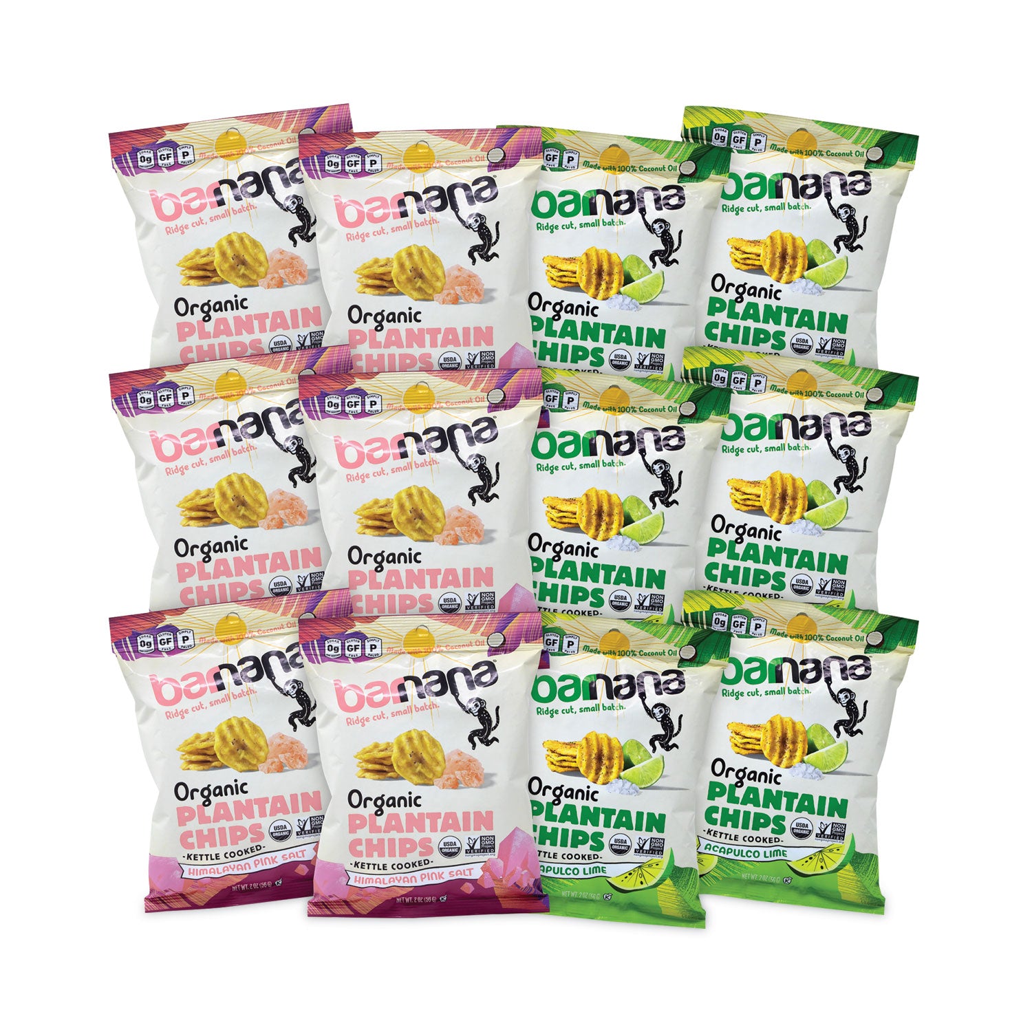 Plantain Chip Variety Pack, 2 oz Bag, 12/Pack, Ships in 1-3 Business Days