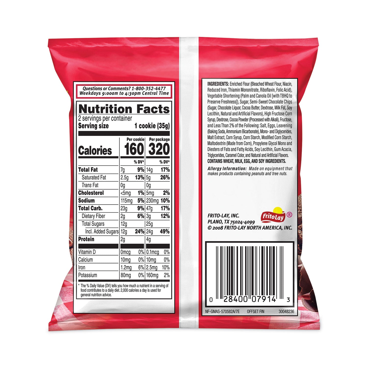 Big Chocolate Brownie, 2.5 oz Packet, 2 Brownies/Pack, 60 Packs/Carton, Ships in 1-3 Business Days