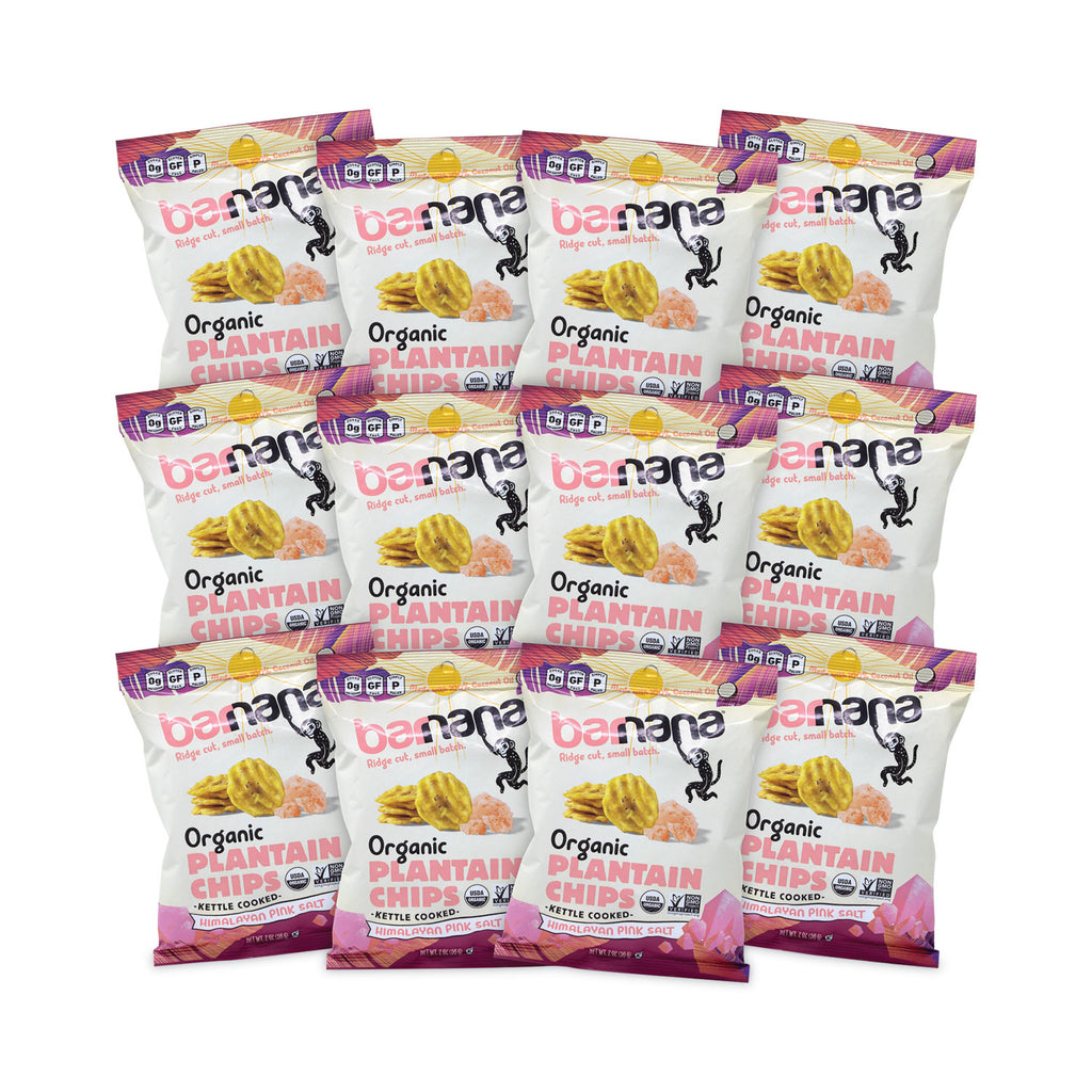 Himalayan Pink Sea Salt Plantain Chips, 2 oz Bags, 12/Pack, Ships in 1-3 Business Days