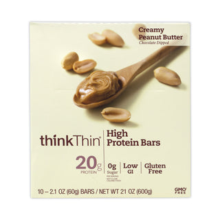 High Protein Bars, Creamy Peanut Butter, 2.1 oz Bar, 10 Bars/Carton, Ships in 1-3 Business Days