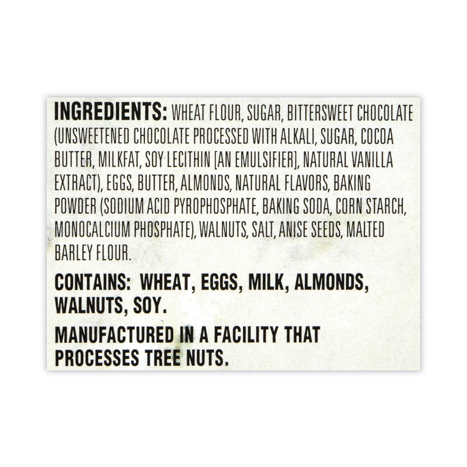 Biscotti, Dark Chocolate Almond, 1 lb 5 oz Tub, 25 Pieces/Tub, 1 Tub/Carton, Ships in 1-3 Business Days
