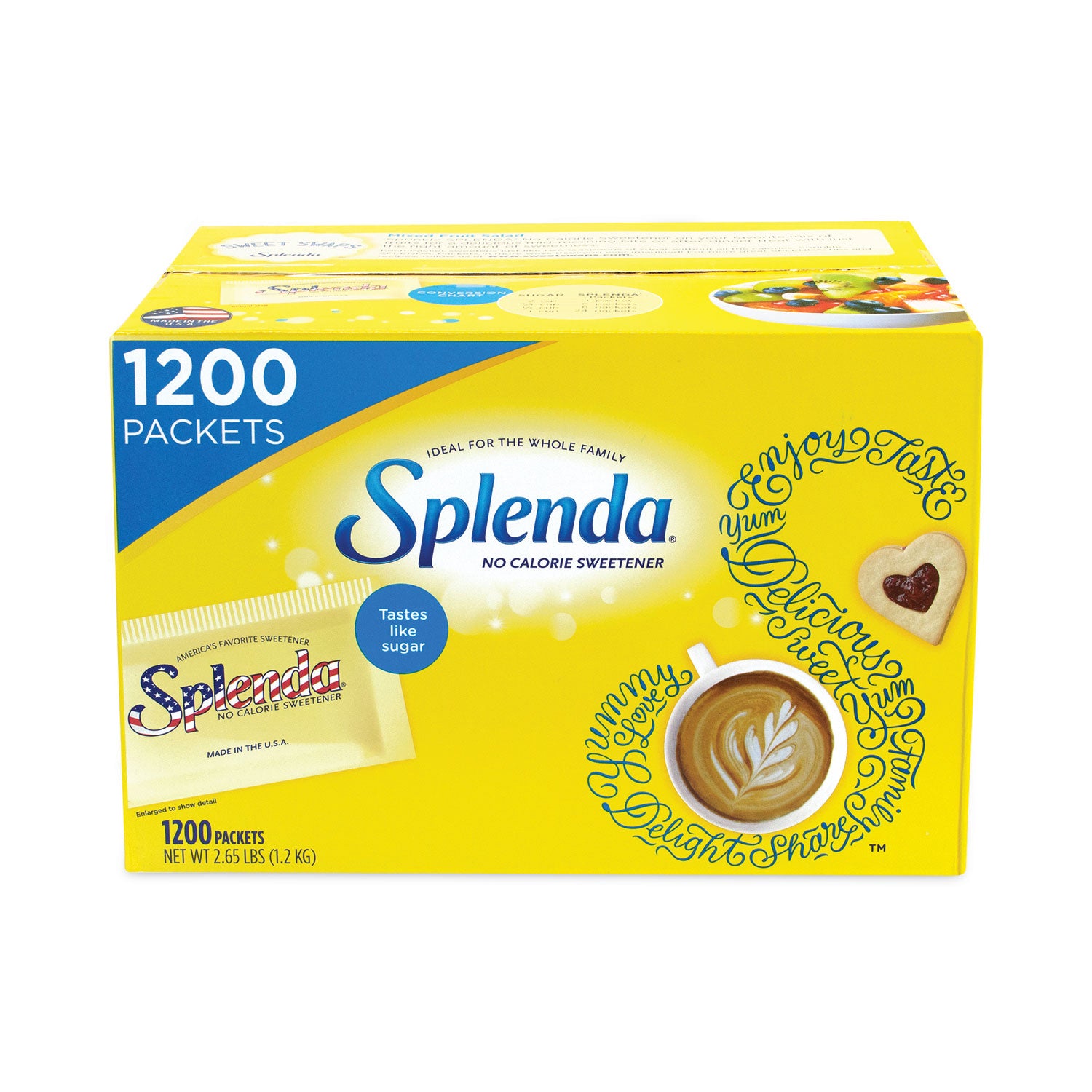 No Calorie Sweetener Packets, 1 g, 1,200/Carton, Ships in 1-3 Business Days