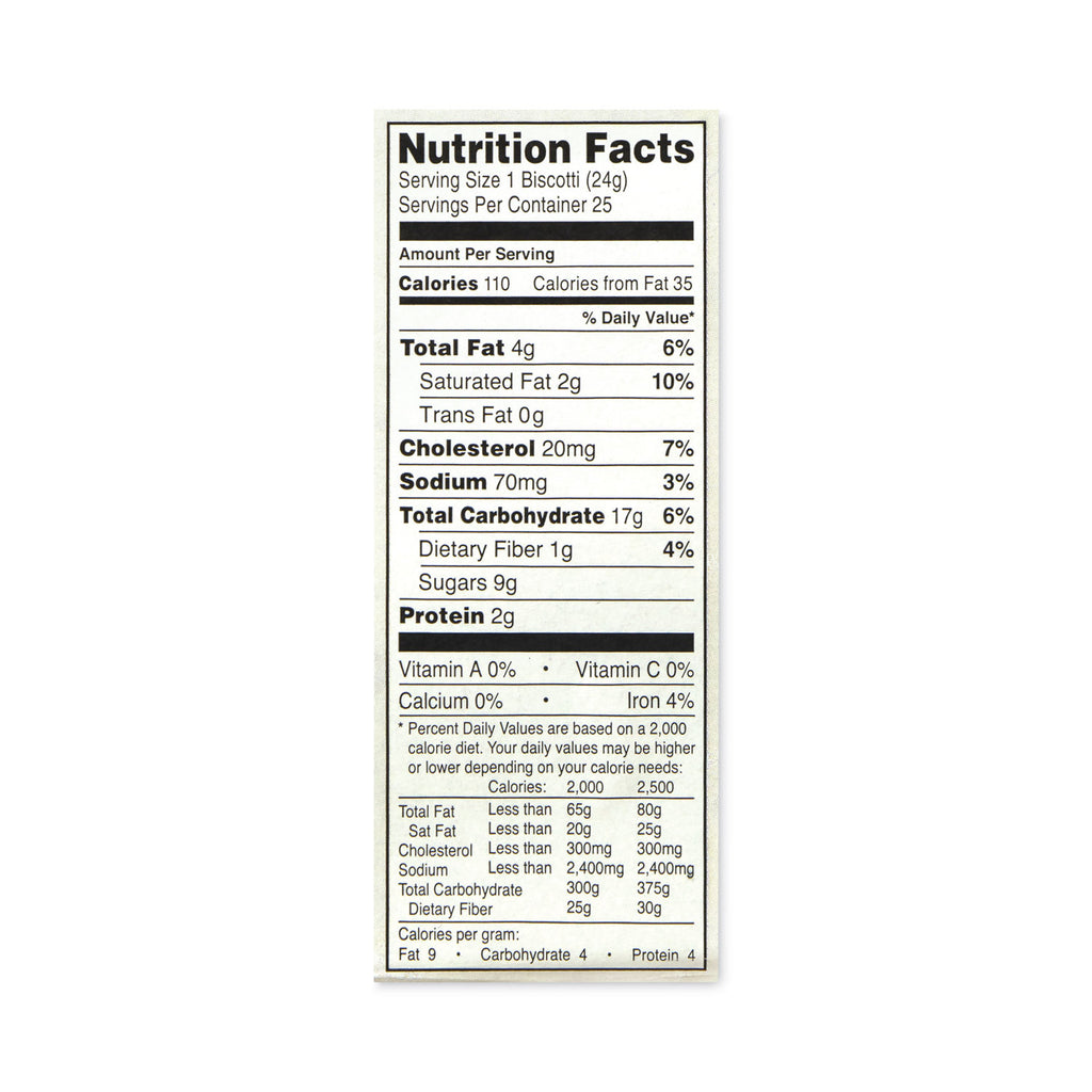 Biscotti, Dark Chocolate Almond, 1 lb 5 oz Tub, 25 Pieces/Tub, 1 Tub/Carton, Ships in 1-3 Business Days