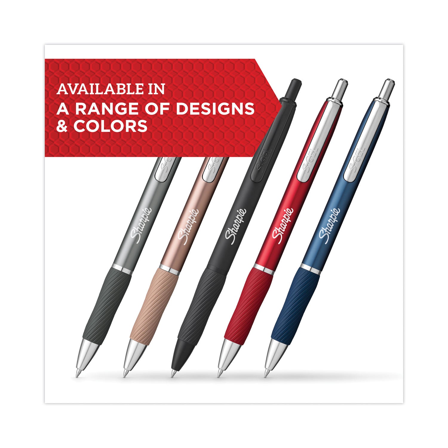 s-gel-premium-metal-barrel-gel-pen-retractable-medium-07-mm-black-ink-red-barrel-4-pack_san2154604 - 4