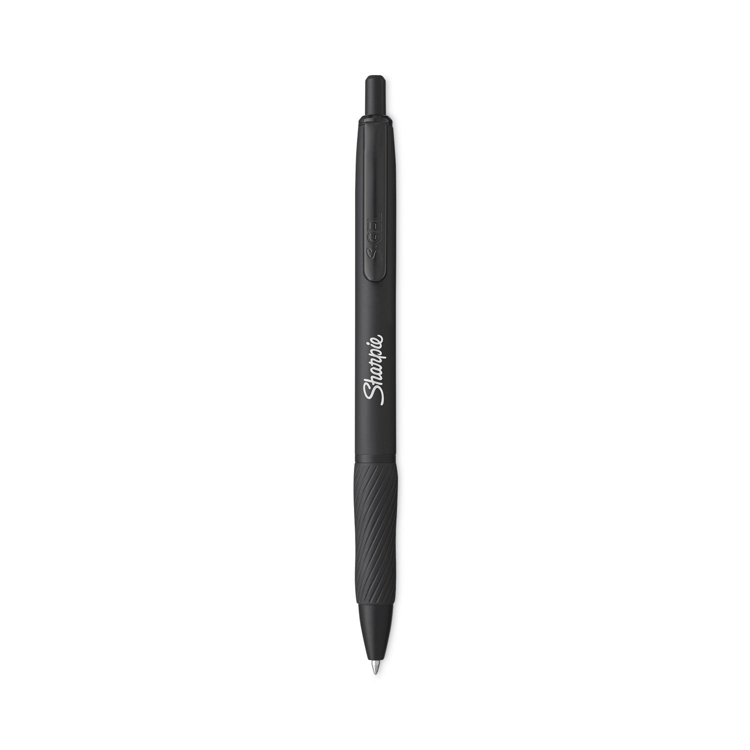 s-gel-premium-metal-barrel-gel-pen-retractable-medium-07-mm-black-ink-black-barrel-dozen_san2153580 - 1