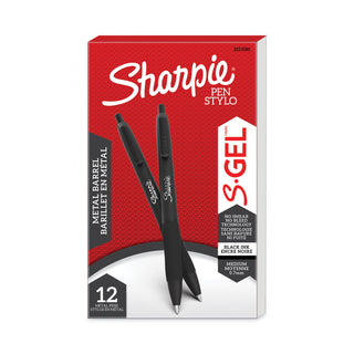 S-Gel Premium Metal Barrel Gel Pen, Retractable, Medium 0.7 mm, Black Ink, Black Barrel, Dozen