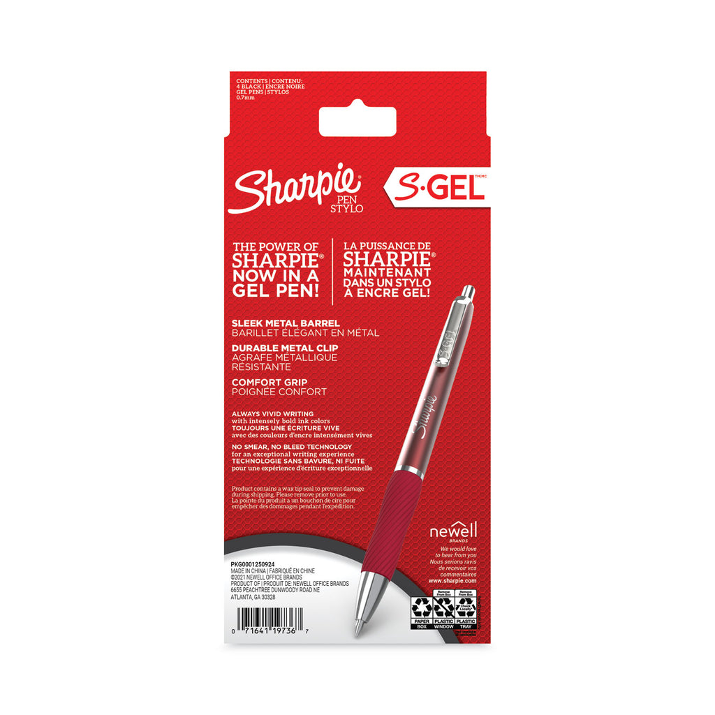 s-gel-premium-metal-barrel-gel-pen-retractable-medium-07-mm-black-ink-red-barrel-4-pack_san2154604 - 3