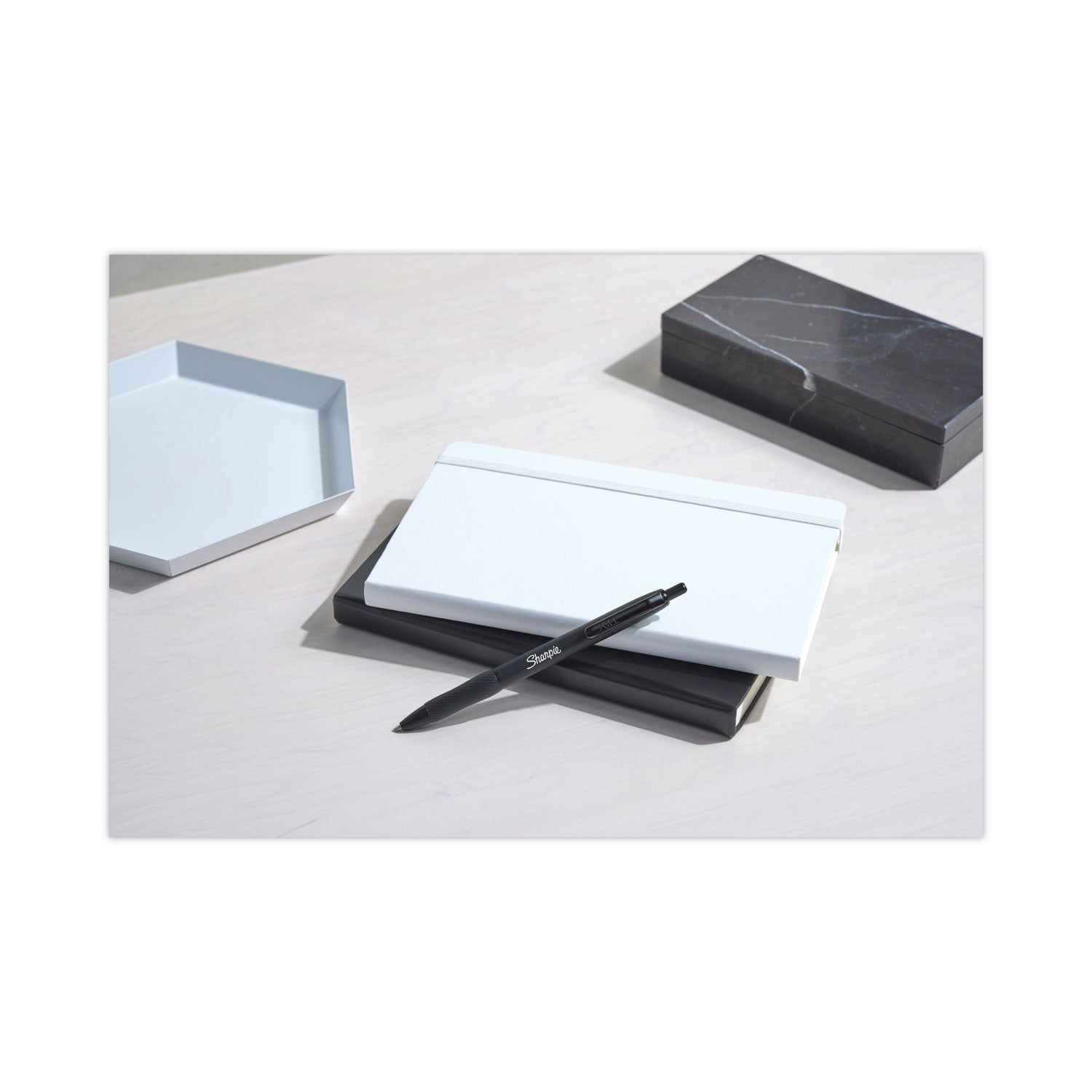 S-Gel Premium Metal Barrel Gel Pen, Retractable, Medium 0.7 mm, Black Ink, Black Barrel, Dozen