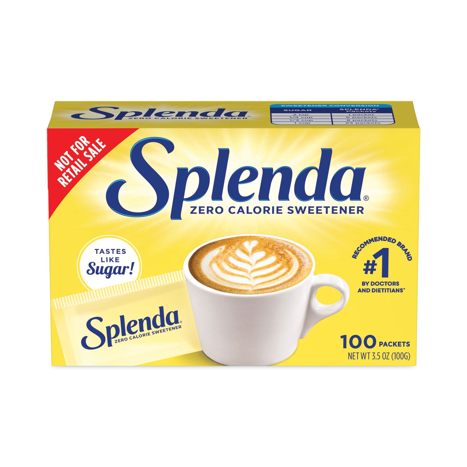 No Calorie Sweetener Packets, 100/Box - 