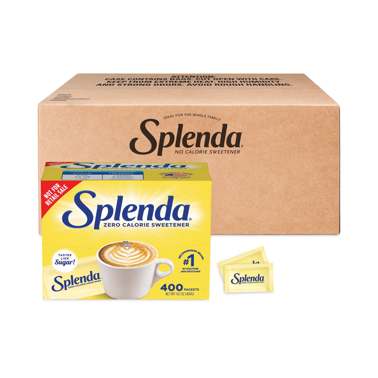 No Calorie Sweetener Packets, 0.035 oz Packets, 400/Box, 6 Boxes/Carton - 