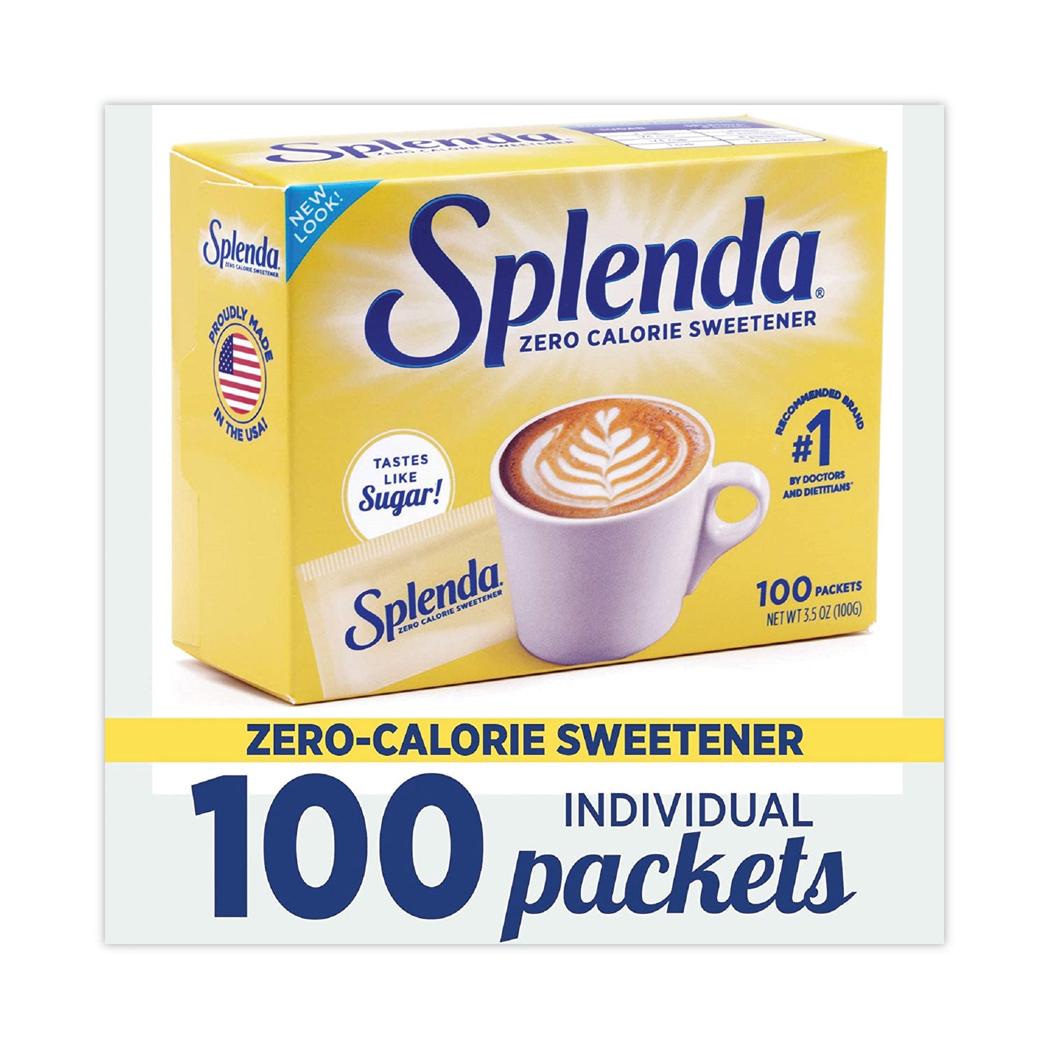 No Calorie Sweetener Packets, 100/Box