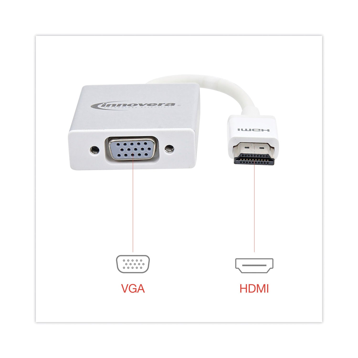 HDMI to SVGA Adapter, 6", White