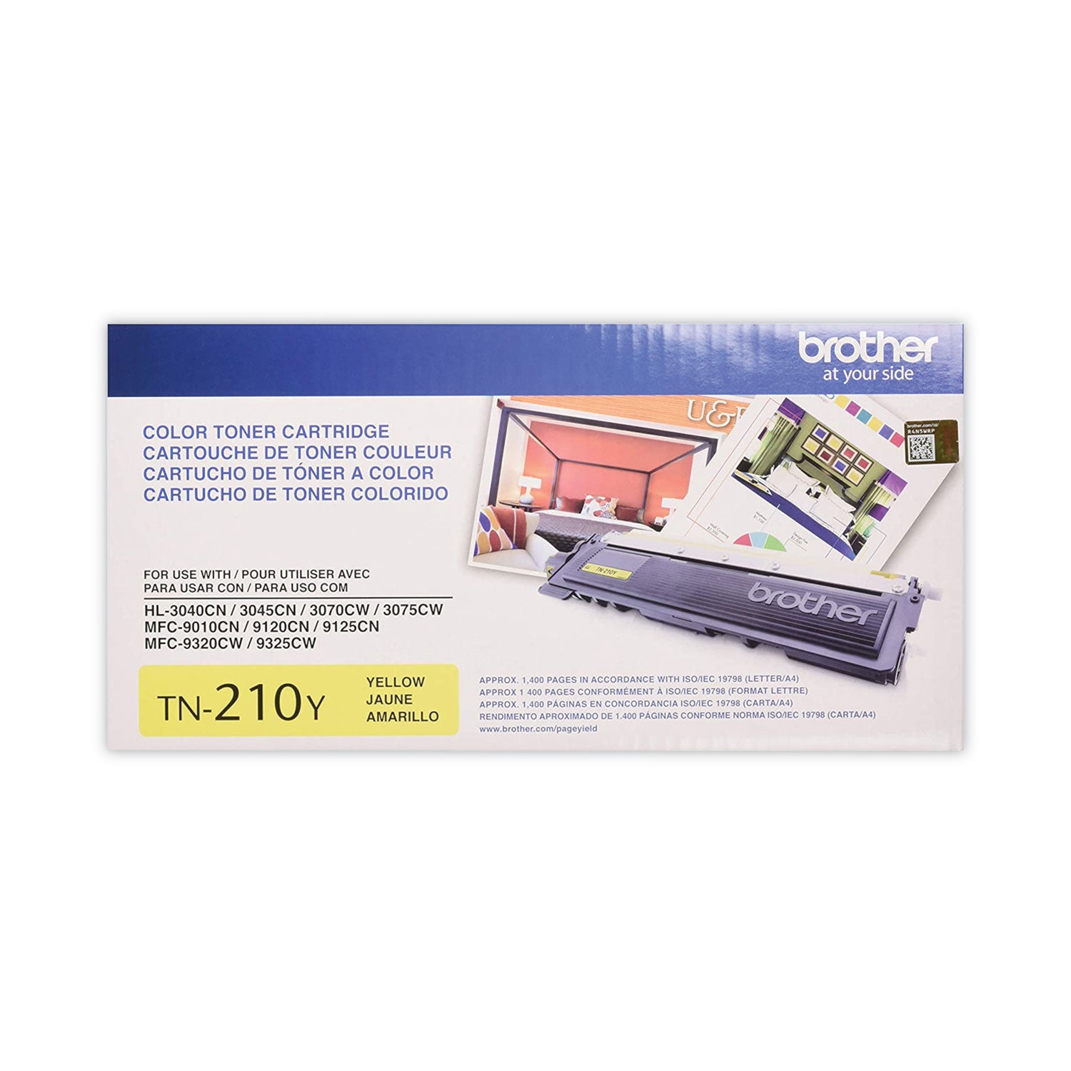 TN210Y Toner, 1,400 Page-Yield, Yellow