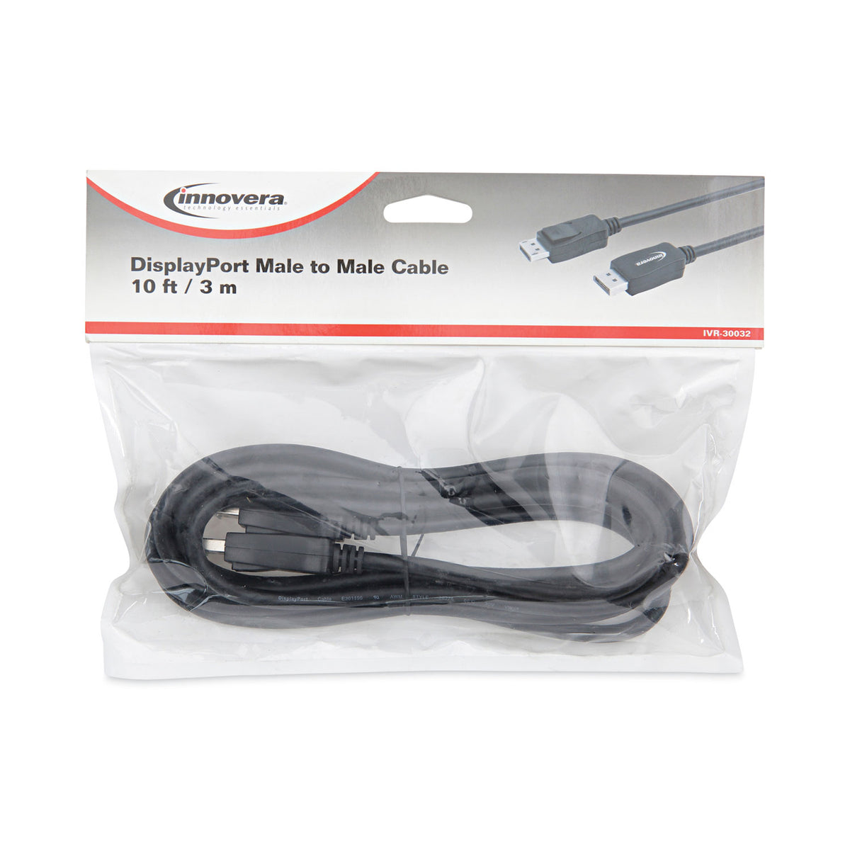 DisplayPort Cable, 10 ft, Black