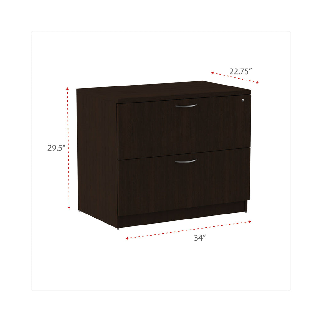 Alera Valencia Series Lateral File, 2 Legal/Letter-Size File Drawers, Espresso, 34" x 22.75" x 29.5