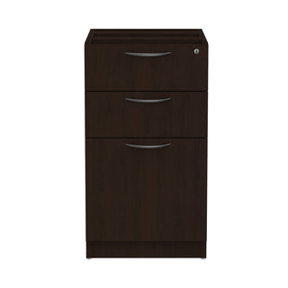 Alera Valencia Series Full Pedestal File, Left/Right, 3-Drawers: Box/Box/File, Legal/Letter, Espresso, 15.63" x 20.5" x 28.5
