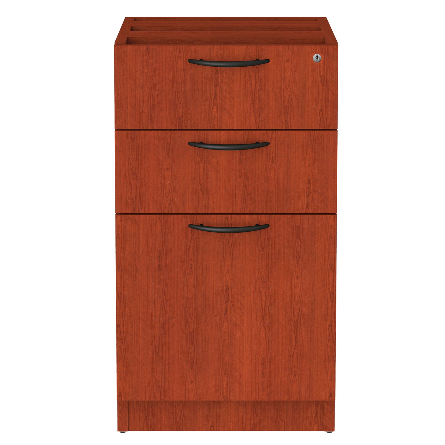 Alera Valencia Series Full Pedestal File, Left/Right, 3-Drawers: Box/Box/File, Legal/Letter, Cherry, 15.63" x 20.5" x 28.5