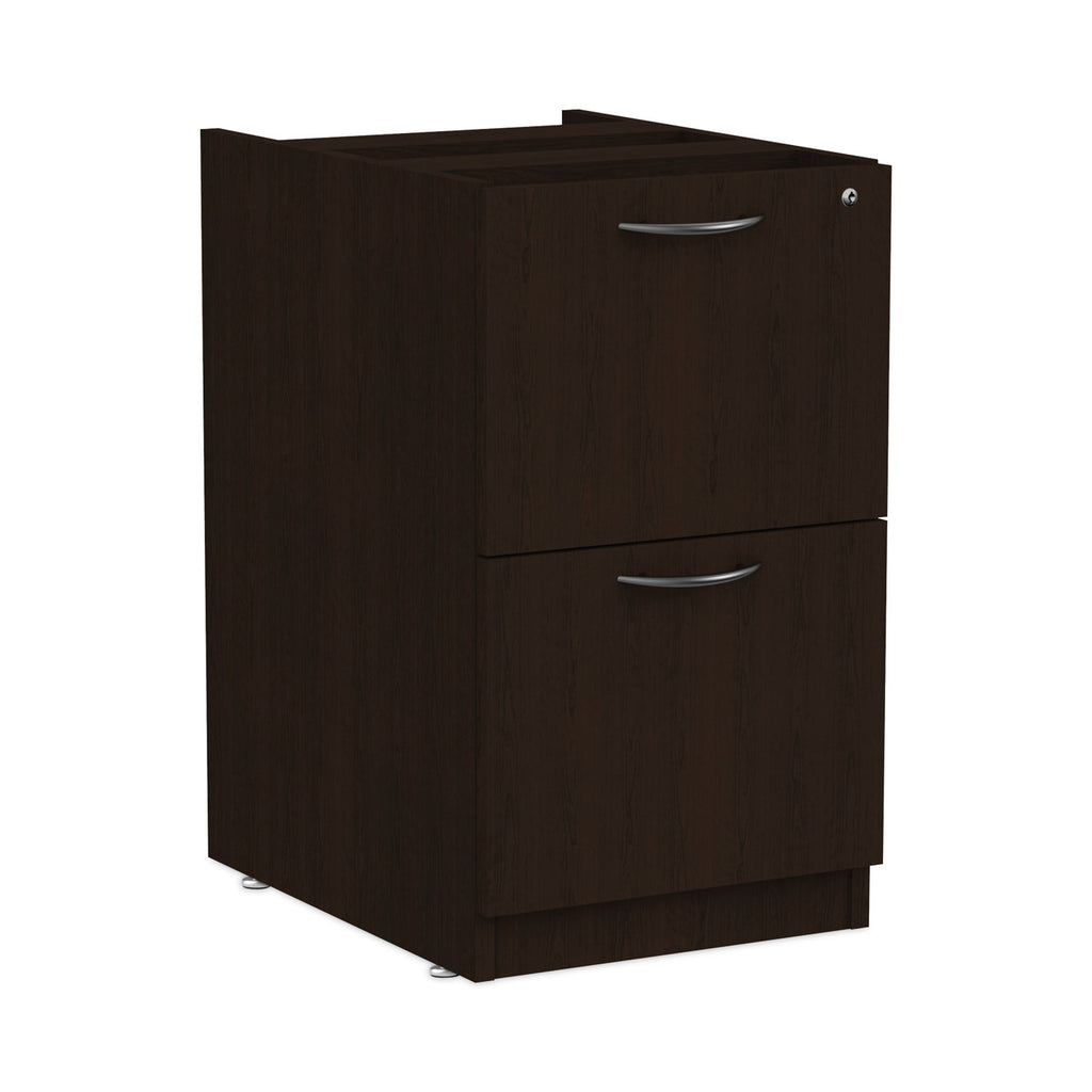 Alera Valencia Series Full Pedestal File, Left or Right, 2 Legal/Letter-Size File Drawers, Espresso, 15.63" x 20.5" x 28.5