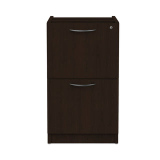 Alera Valencia Series Full Pedestal File, Left or Right, 2 Legal/Letter-Size File Drawers, Espresso, 15.63" x 20.5" x 28.5