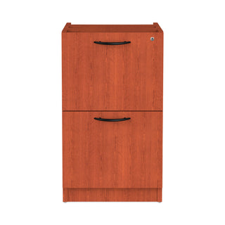 Alera Valencia Series Full Pedestal File, Left/Right, 2 Legal/Letter-Size File Drawers, Medium Cherry, 15.63" x 20.5" x 28.5