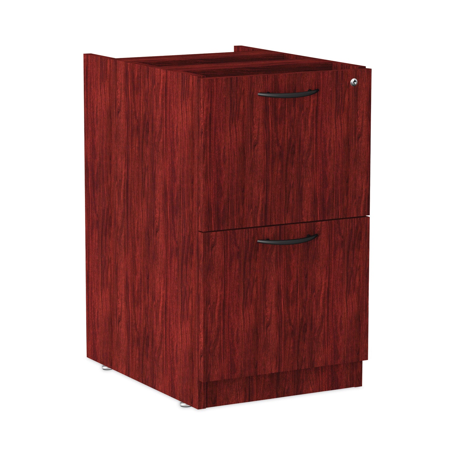 Alera Valencia Series Full Pedestal File, Left or Right, 2 Legal/Letter-Size File Drawers, Mahogany, 15.63" x 20.5" x 28.5 - 