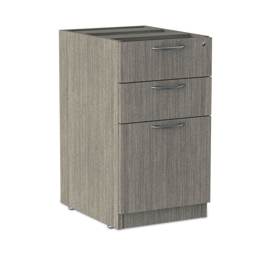 Alera Valencia Series Full Pedestal File, Left/Right, 3-Drawers: Box/Box/File, Legal/Letter, Gray, 15.63" x 20.5" x 28.5