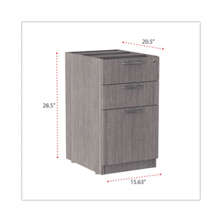 Alera Valencia Series Full Pedestal File, Left/Right, 3-Drawers: Box/Box/File, Legal/Letter, Gray, 15.63" x 20.5" x 28.5