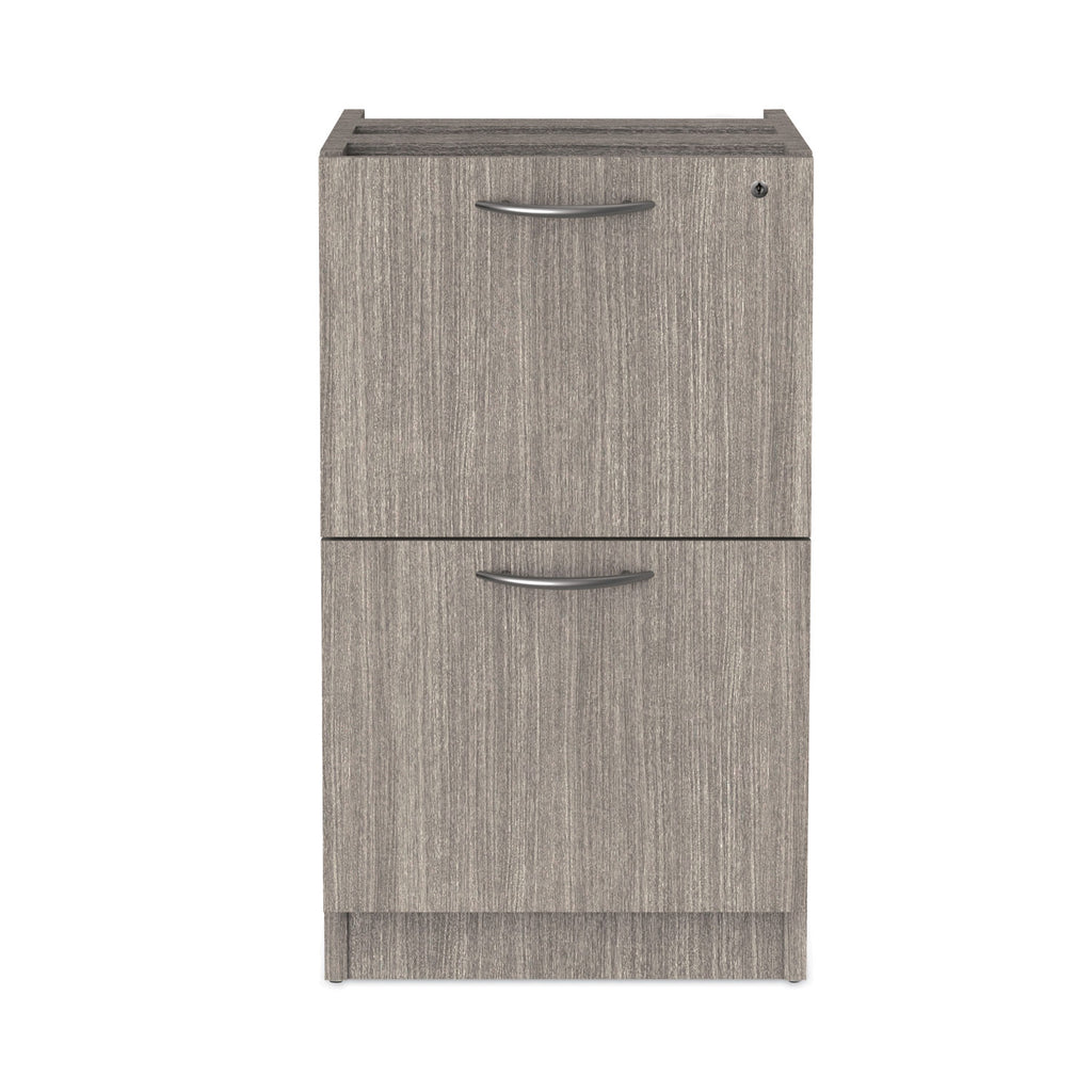 Alera Valencia Series Full Pedestal File, Left or Right, 2 Legal/Letter-Size File Drawers, Gray, 15.63" x 20.5" x 28.5