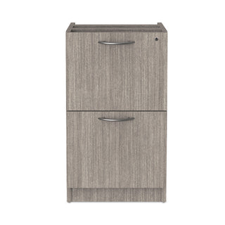 Alera Valencia Series Full Pedestal File, Left or Right, 2 Legal/Letter-Size File Drawers, Gray, 15.63" x 20.5" x 28.5