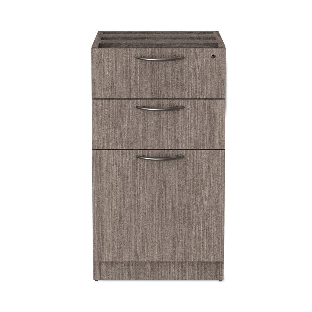 Alera Valencia Series Full Pedestal File, Left/Right, 3-Drawers: Box/Box/File, Legal/Letter, Gray, 15.63" x 20.5" x 28.5