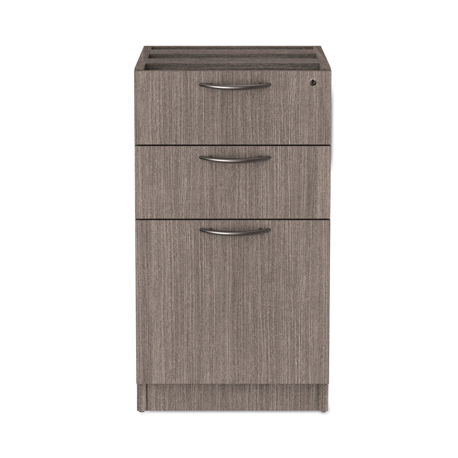 Alera Valencia Series Full Pedestal File, Left/Right, 3-Drawers: Box/Box/File, Legal/Letter, Gray, 15.63" x 20.5" x 28.5