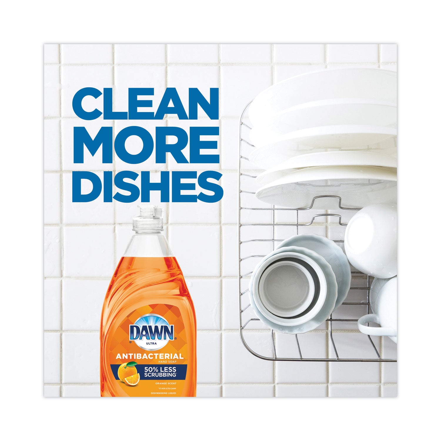 Ultra Antibacterial Dishwashing Liquid, Orange Scent, 38 oz Bottle, 8/Carton