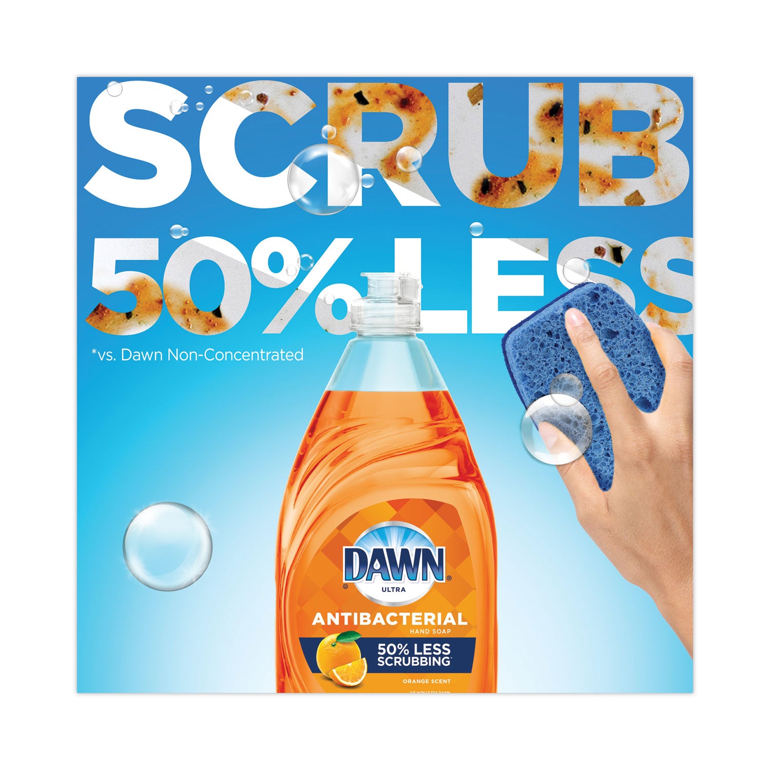 Ultra Antibacterial Dishwashing Liquid, Orange Scent, 38 oz Bottle, 8/Carton