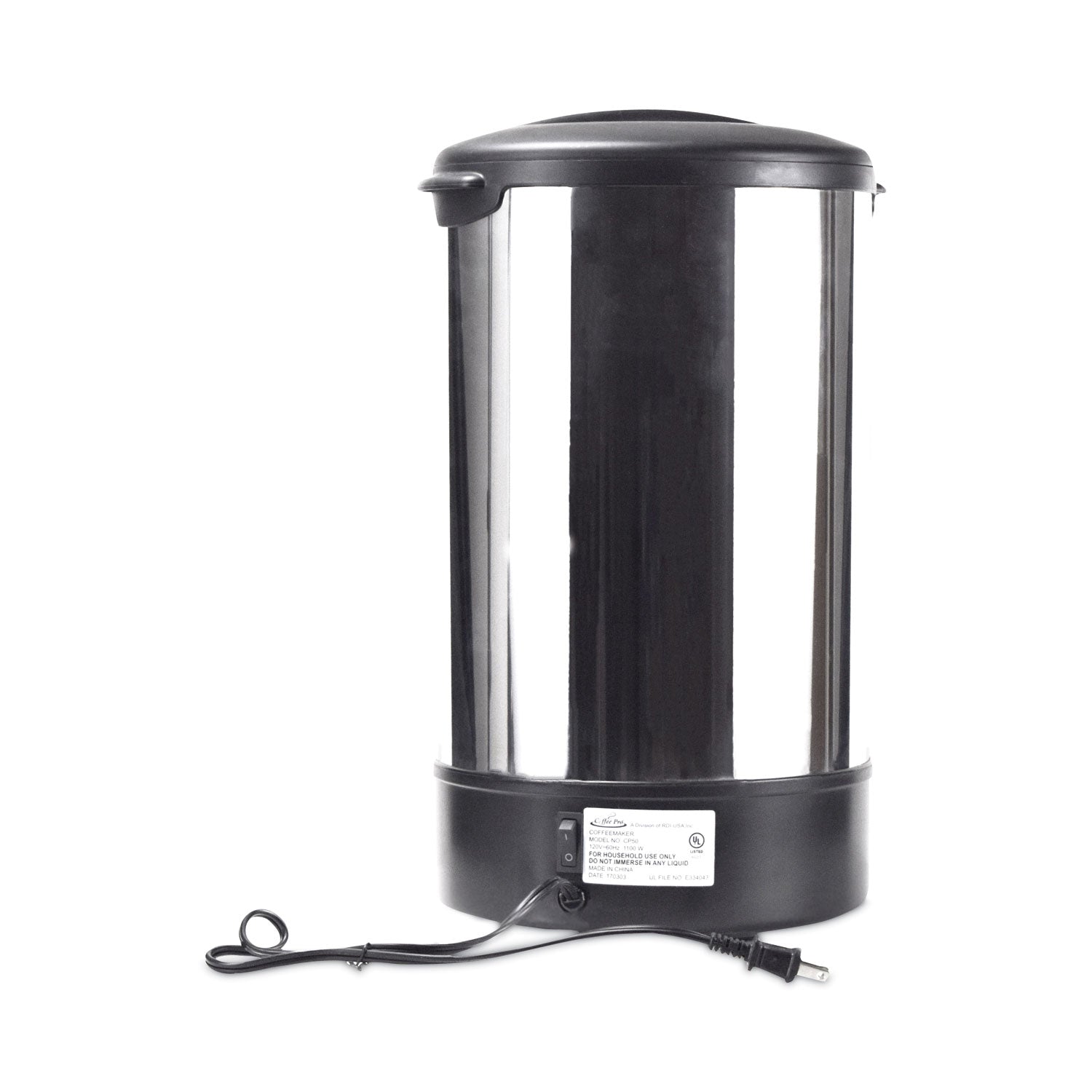 50-Cup Percolating Urn, Stainless Steel - 