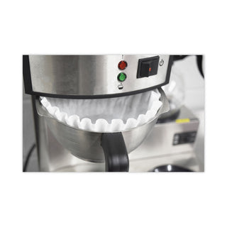 Basket Filters for Drip Coffeemakers, 10 to 12 Cup Size, White, 200/Pack