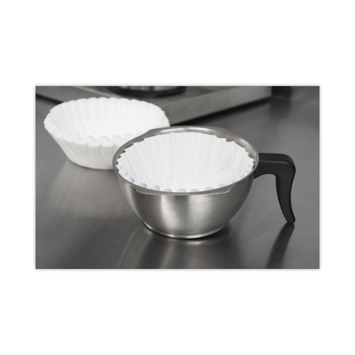 Basket Filters for Drip Coffeemakers, 10 to 12 Cup Size, White, 200/Pack