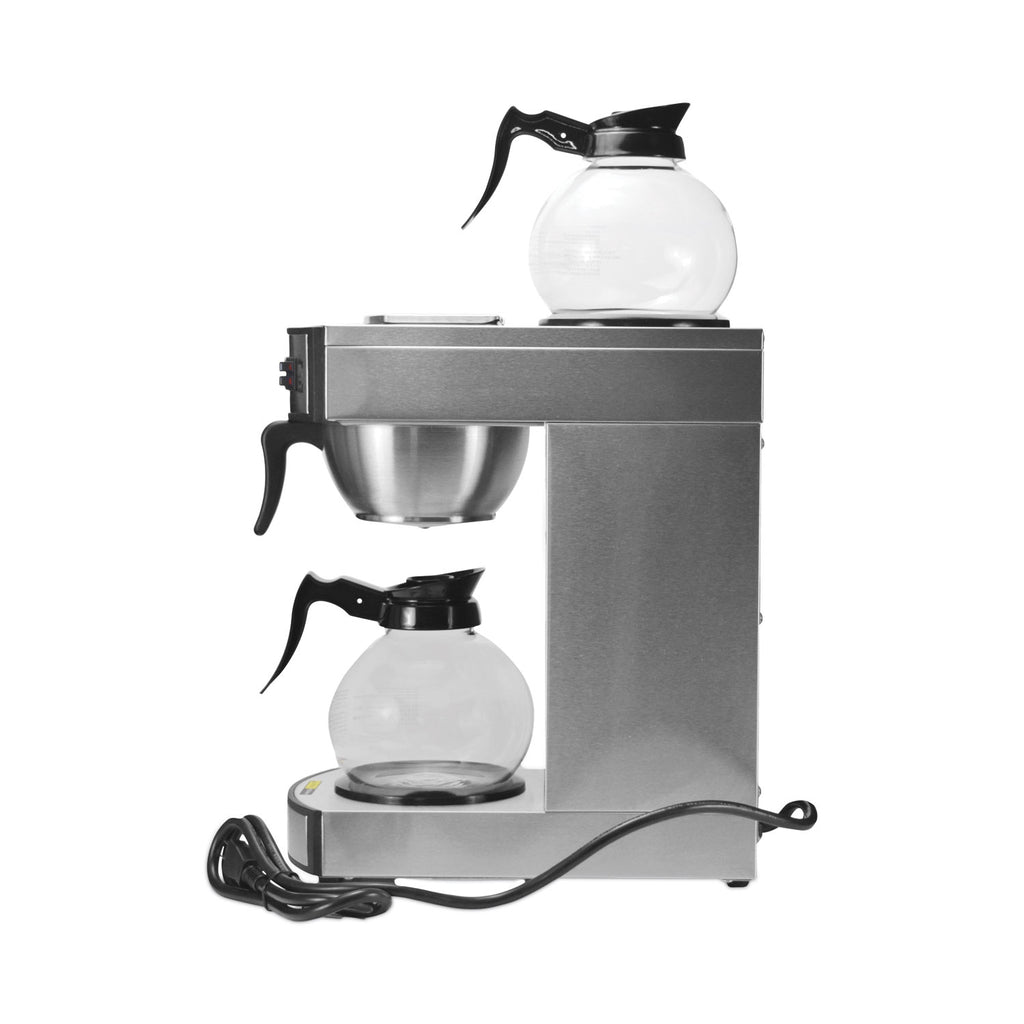 Coffee Pro Twin Warmer Institutional Coffee Maker - 2.32 quart - 12 Cup(s) - Multi-serve - Stainless Steel - Stainless Steel Body