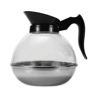 Unbreakable Regular Coffee Decanter, 12-Cup, Stainless Steel/Polycarbonate, Black Handle - 