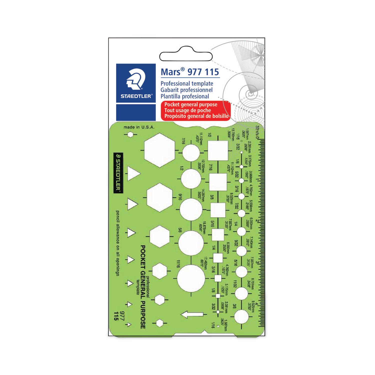 Templates, 40 Geometric Shapes, 3.63 x 5.13, Green